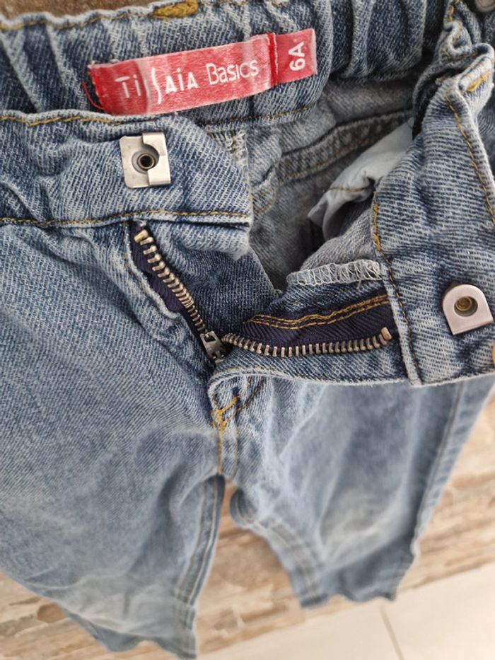 1 pantalon jean bleu taille 6 ans marque tissaia basics - photo numéro 2