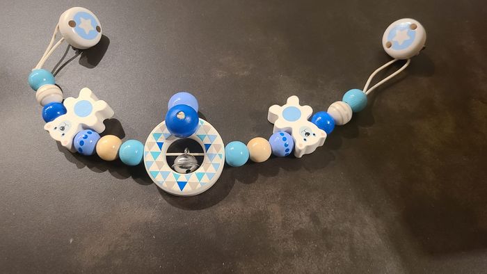 Chaîne de poussette en bois Ourson polaire Heimess® - Accessoire Bébé Bio