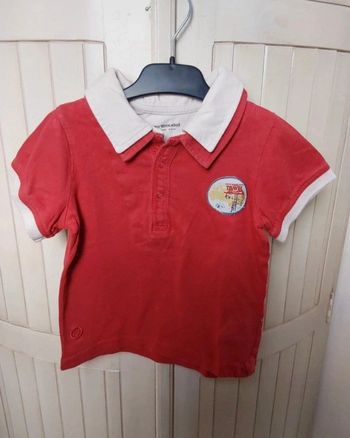 Polo rouge Vertbaudet 12/18 mois 81 cm