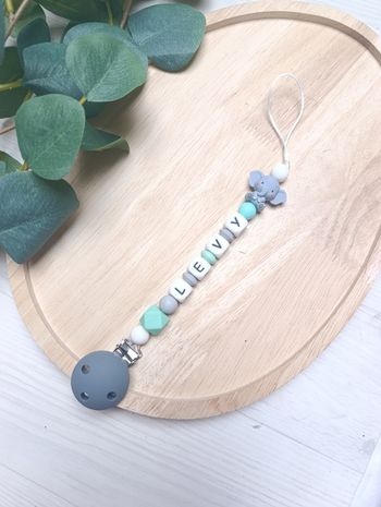 Attache tétine personnalisée éléphant