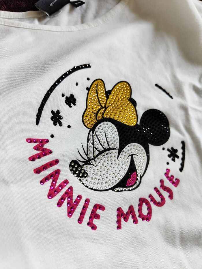 T-shirt ml blanc Minnie Mouse 10 ans - photo numéro 4