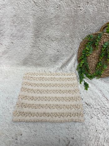 Housse de coussin beige effet naturel - Jardiland 