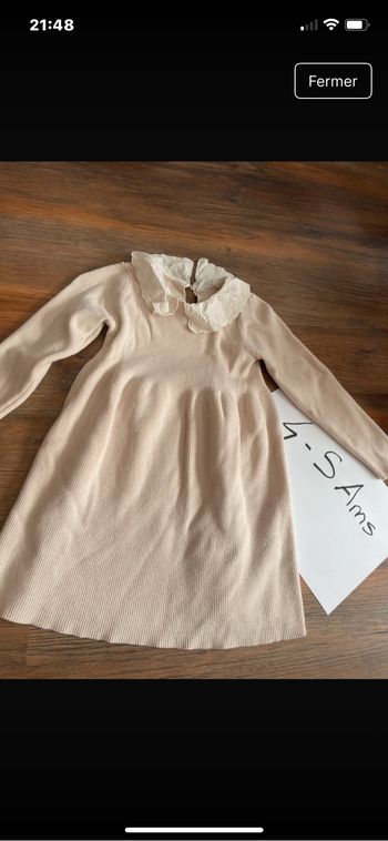 Robe beige col Claudine