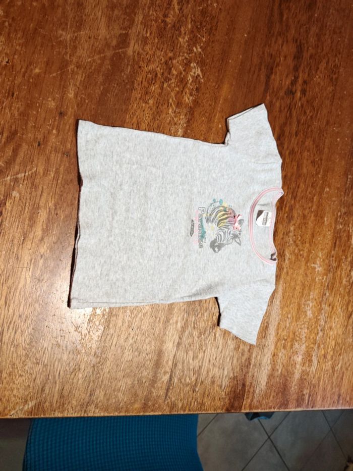 T shirt gris zèbre fille - taille 2 ans Absorba