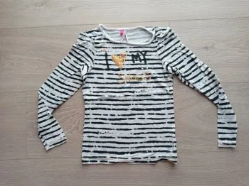 Tee-shirt rayé noir blanc et doré Orchestra 5 ans