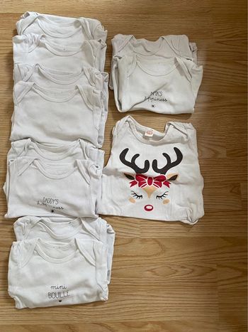 Lot de 11 bodys ml 12 mois