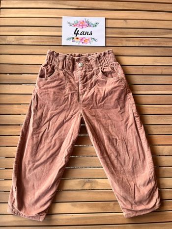 Pantalon paperbag vieux rose Zara 4 ans