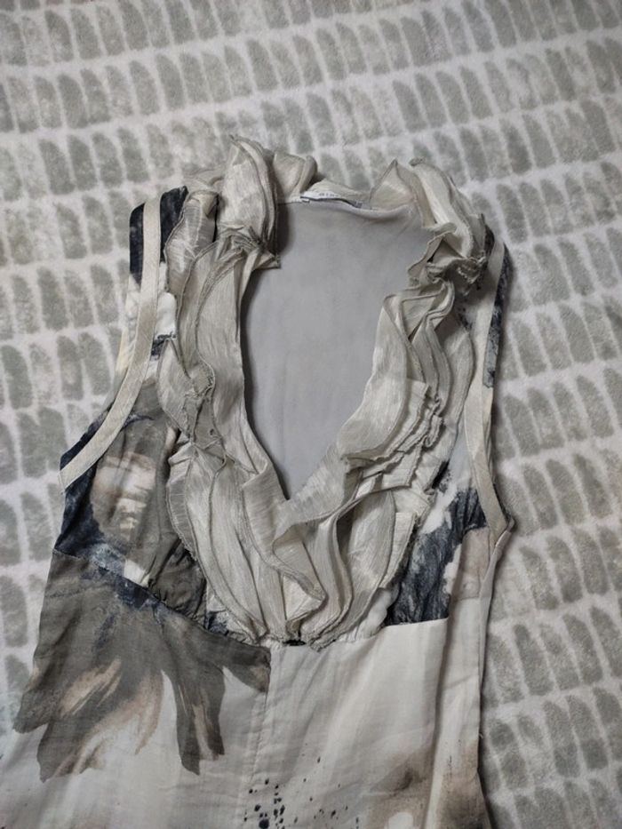 Robe mi-longue crème écru beige lin siste's taille 36 38 - photo numéro 2
