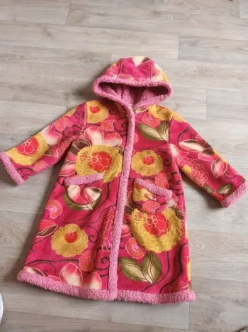 Manteau veste doudoune hiver clayeux 4 ans rose fille magnifique fleur capuche poches 