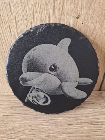 Dessous de verre dauphin en ardoise