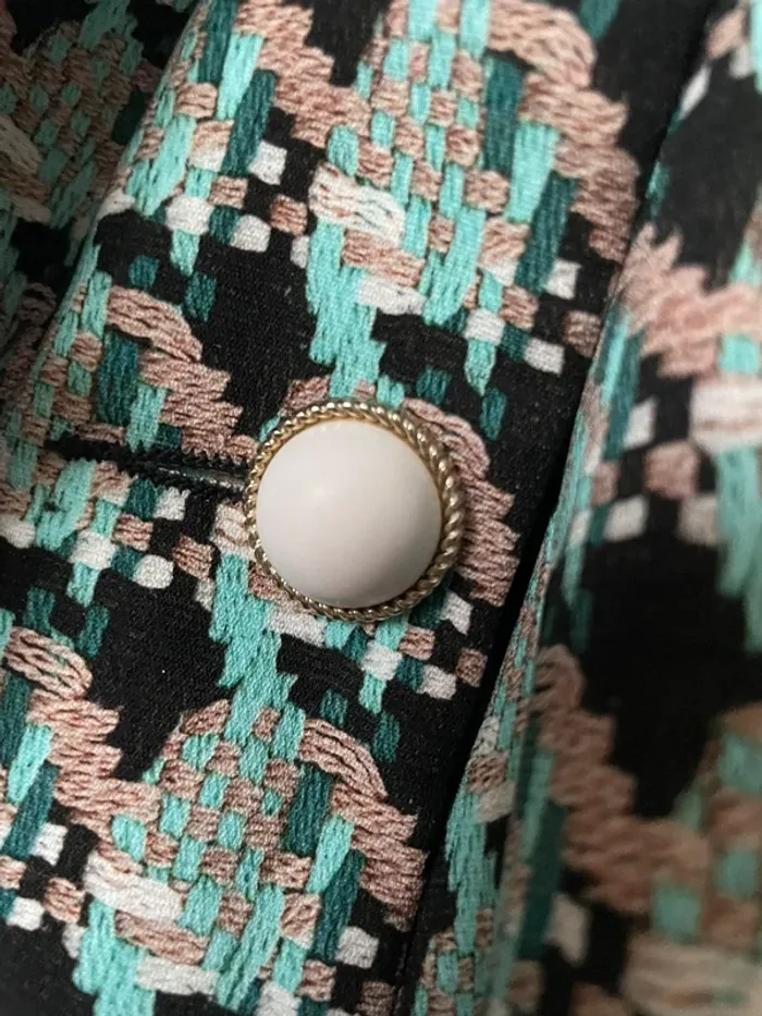 Robe veste blazer tailleur Zara imprimé tweed taille XS - photo numéro 10