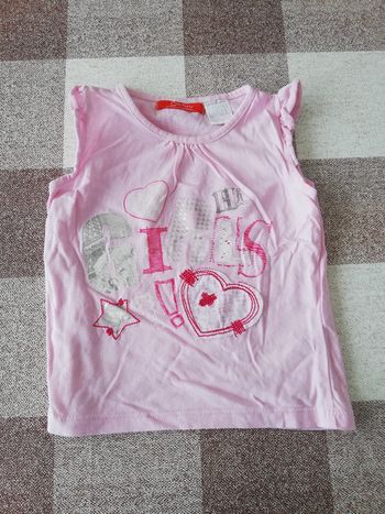 Tee shirt manches courtes rose okaou 24 mois