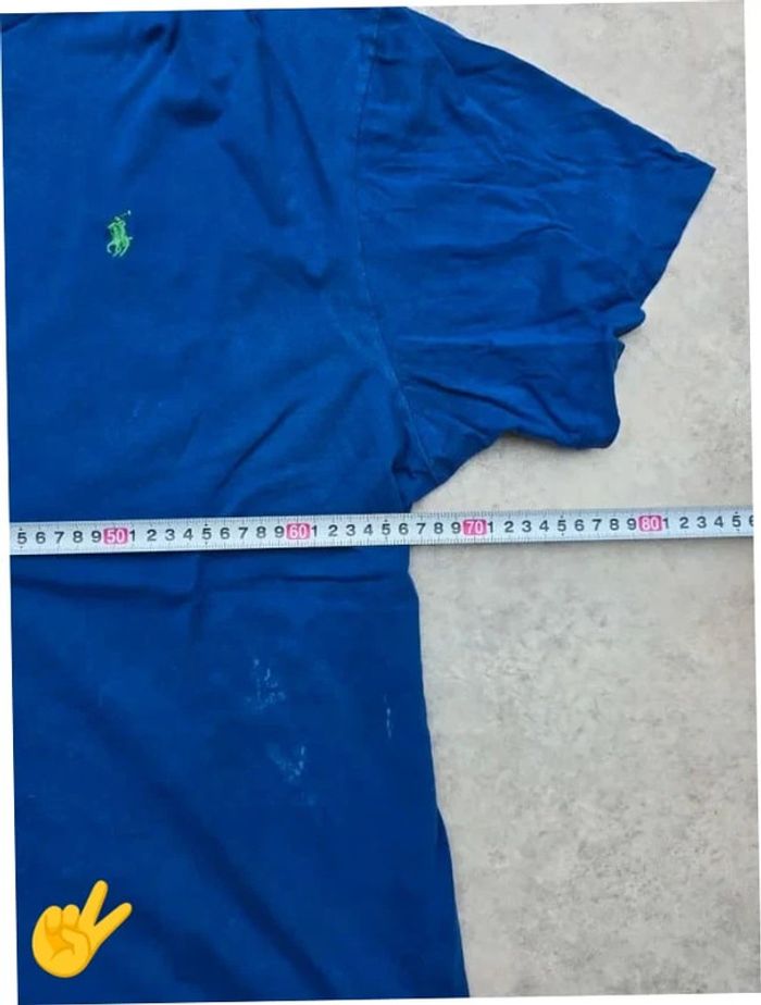 T-shirt Ralph Lauren XXL coupe col rond bleu Homme Men tee13b - photo numéro 6