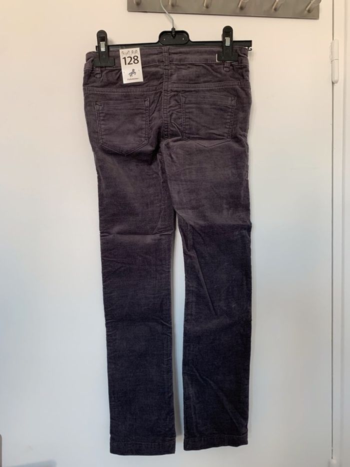 Pantalon slim velours gris foncé neuf 8 ans (128) - photo numéro 2