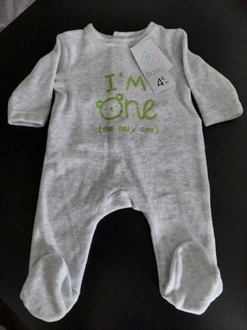 Grenouillère grise fille 1mois