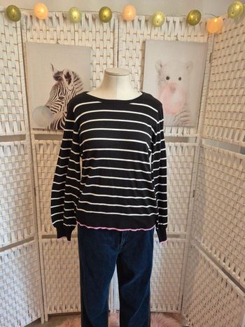 💕Jolie pull Vero moda rayé noir et blanc femme TXl / 42 💕