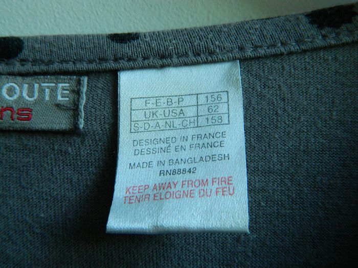 T shirt long manches courtes T 13/14 ans "La Redoute" - photo numéro 3