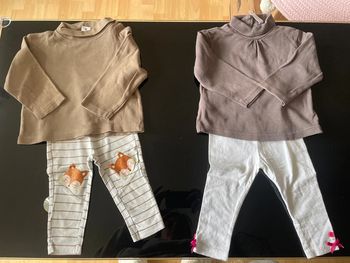 Deux ensembles leggings hauts 9 mois