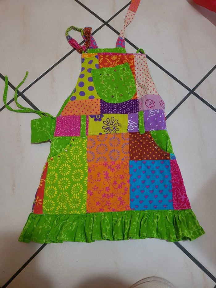 Robe été multicolore réversible verte