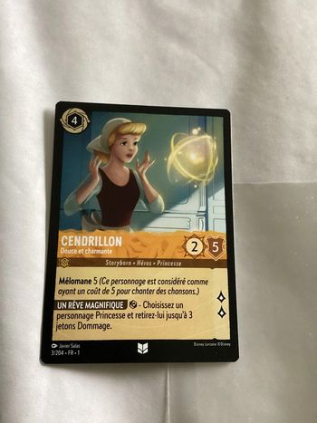 carte disney ravensburger lorcana FR cendrillon héros 3/204.FR.1  Non foil première édition