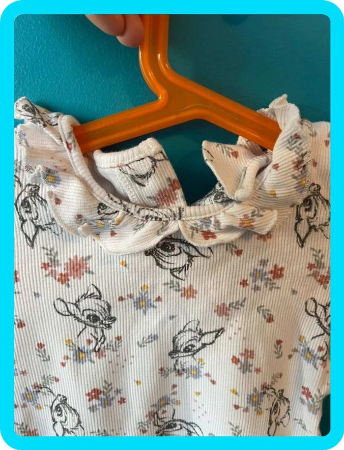 Joli t-shirt manches longues col Claudine 9 /12 mois Disney primark - photo numéro 2