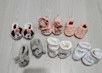 🧸 Lot de 6 paires de chaussons naissance - Très bon état 
