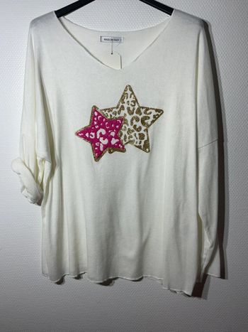 Pull « étoiles » femme taille unique (38-46)- just me - neuf avec étiquette