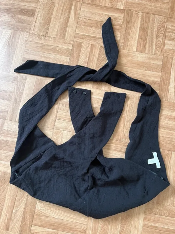 Top haut bustier croisé noir H&M - photo numéro 2