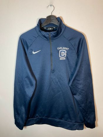 Sweat léger 1/4zip pour homme Nike Carlmont Soccer bleu marine taille L 178