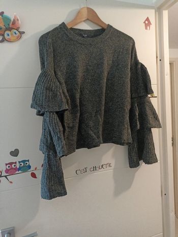 Pull femme manches froufrou taille S