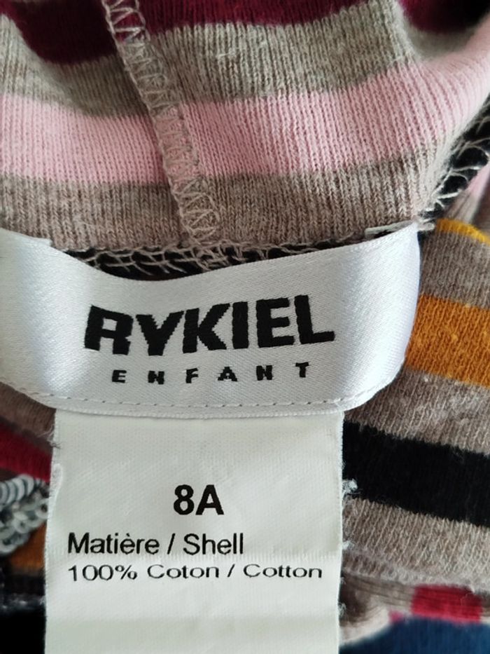 Robe col roulé à rayures multicolores Rykiel taille 8 ans - photo numéro 3