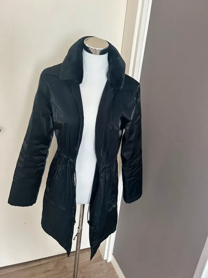 123 manteau parka veste noire, irisée, taille 1/36/38 - photo numéro 2