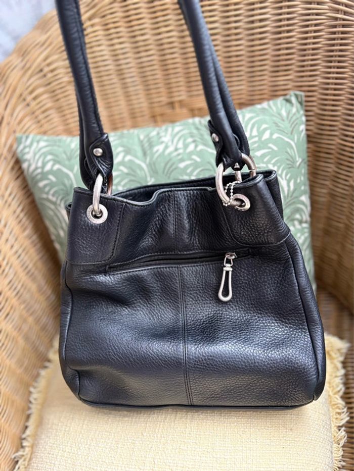 Sac à main Fuchsia - noir - 100% cuir - belle qualité - en très bon état - photo numéro 5