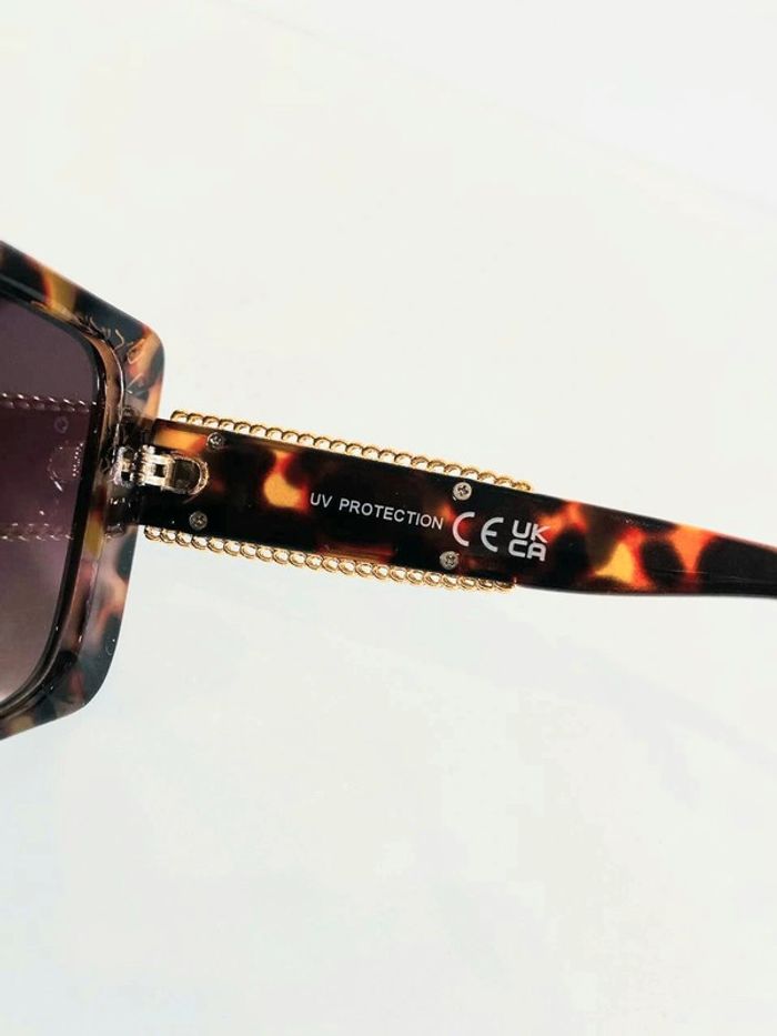 Lunette de soleil femme rectangulaire marron léopard verres dégradés uvprotection catégorie 2 - photo numéro 4