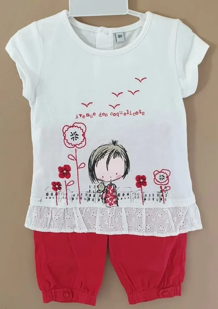 Ensemble coquelicot 18 mois