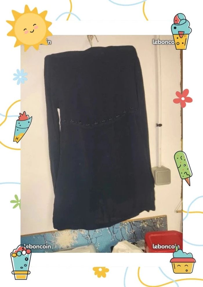 Tunique blouse bleue marine XS 34 Hennes Collection - photo numéro 2