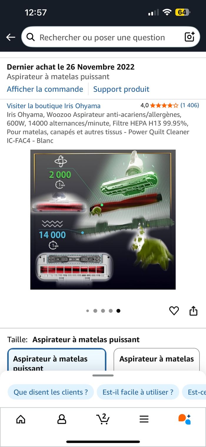 Aspirateur anti acariens/ allergènes OHYAMA - photo numéro 7