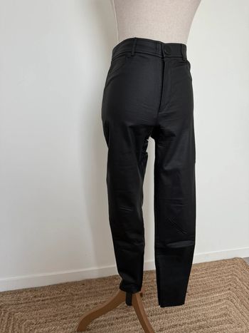Pantalon legging zara noir enduit long L pantaloni pantalones Vloeiende Calças cuir skinny donna