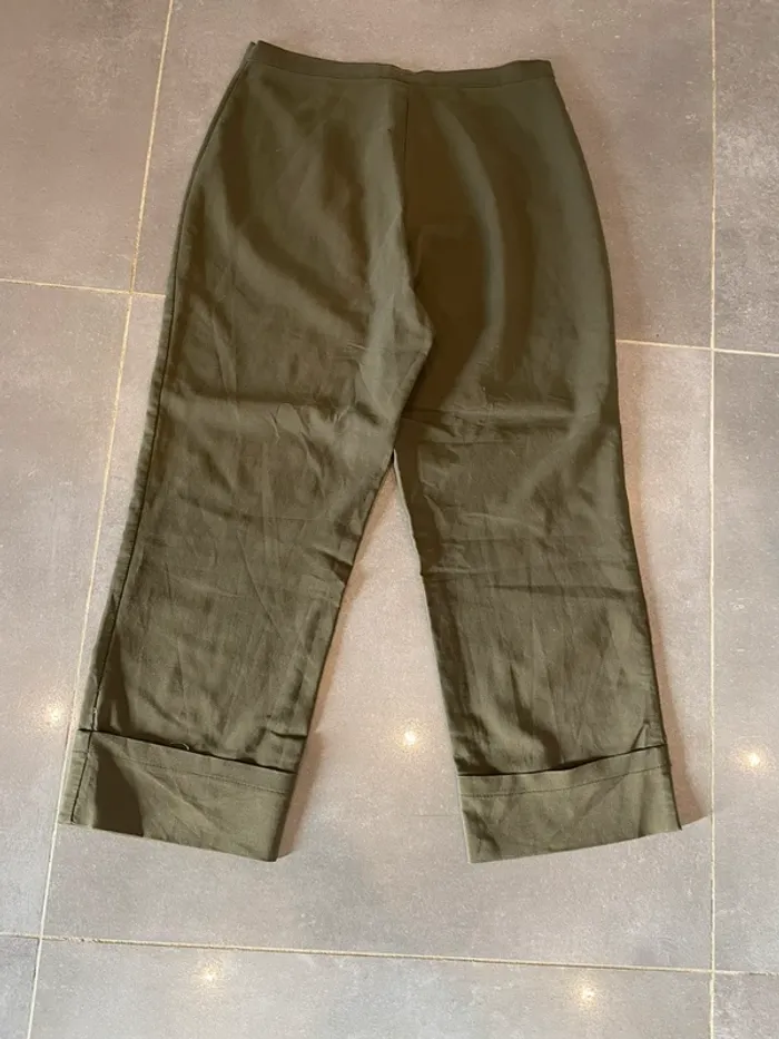 Pantacourt kaki taille haute - Coupe droite - Taille 38 🌿 - photo numéro 6