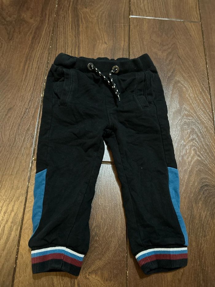 pantalon jogging en coton noir et bleu s.oliver 92 cm