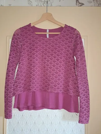 Haut femme doublé dentelle fushia tbe Fb sister XS
