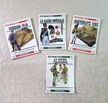 Lot de 4 livres  , sur la guerre  ,  Del prado  , armées et bataille  , tome 0 , 1 , 2 , 3