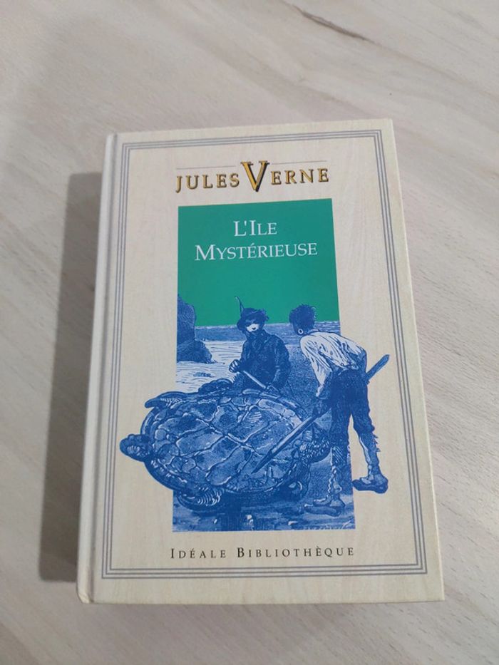 Livre grand format l'île mystérieuse Verne idéale bibliothèque gravures