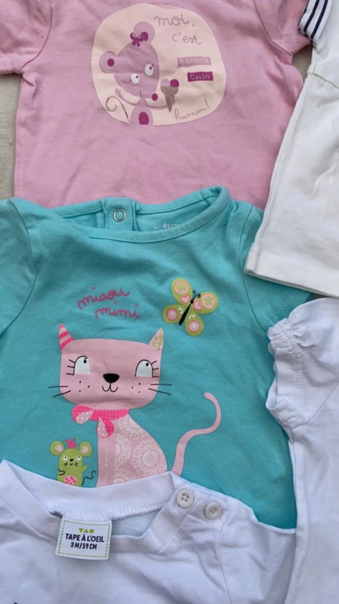 Lot de 9 t-shirt manche courte - 3 mois - photo numéro 3