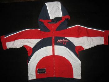 BLOUSON DEMI SAISON A CAPUCHE MARINE ET ROUGE BÉBÉ GARÇON "H&M" - 6 / 9 MOIS - n°01