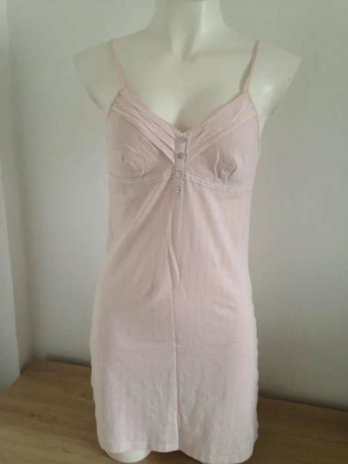 Chemise de nuit col V débardeur manches courtes courte 38 Darjeeling - photo numéro 2