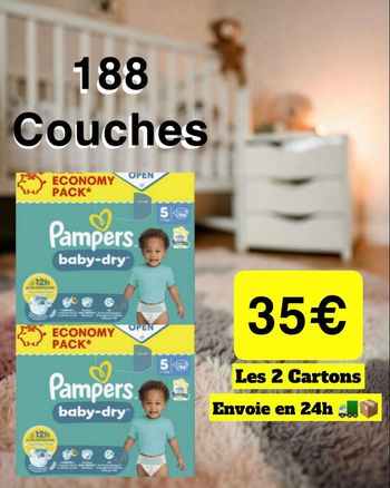 Couches Pampers Baby Dry Taille 5 Neuf Lotx2