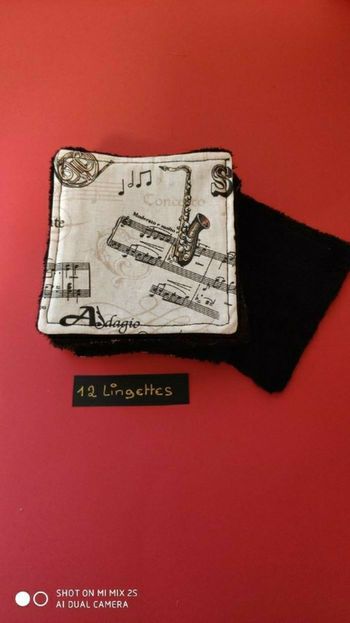 12 lingettes lavables, neuf.