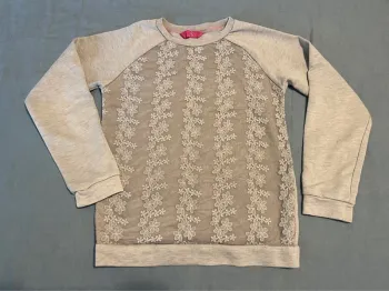 Pull Sweat gris dentelle - YD - 10/11 ans 146 cm