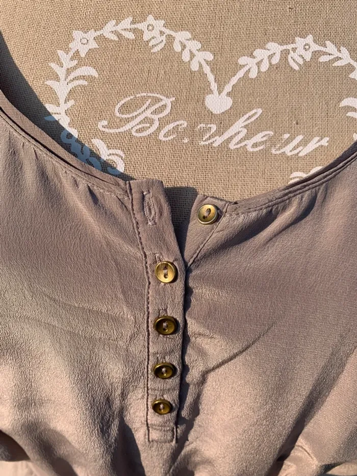 Robe à bretelle gris en soie très bon état Sud Express taille M - photo numéro 3